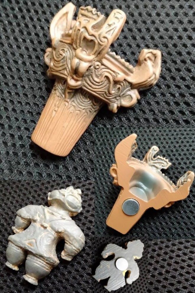 earthenware/clay figurine magnet